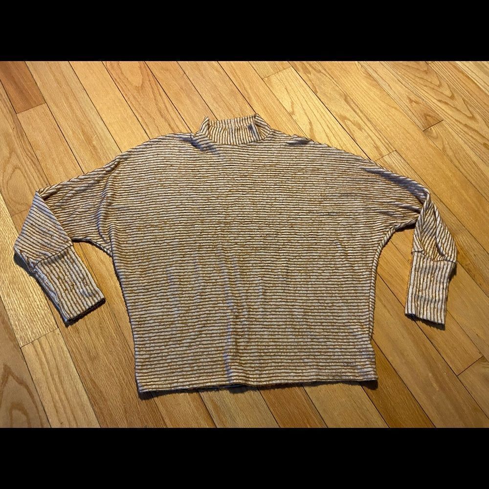 Out From Under Urban Outfitters high neck yellow/gold horizontal stripe top
